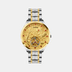 Men Automatic Gold Dial Analog Stainless Steel Watch 359-M10804