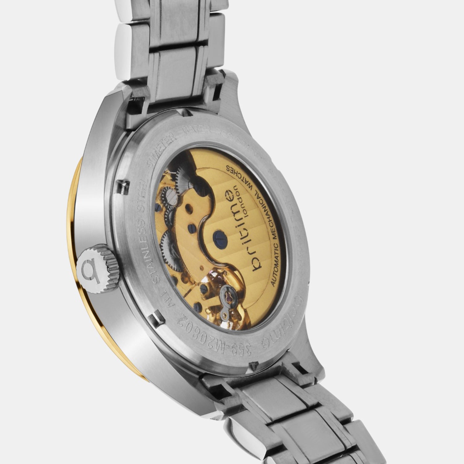 Men Automatic Gold Dial Analog Stainless Steel Watch 359-M10804