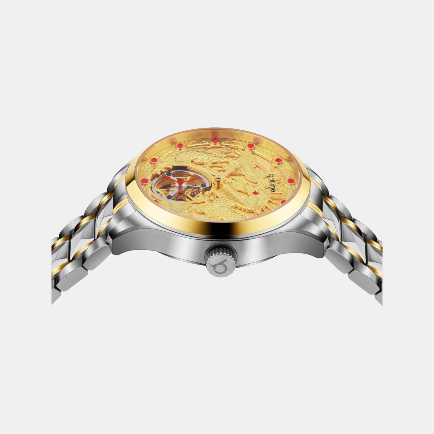 Men Automatic Gold Dial Analog Stainless Steel Watch 359-M10804