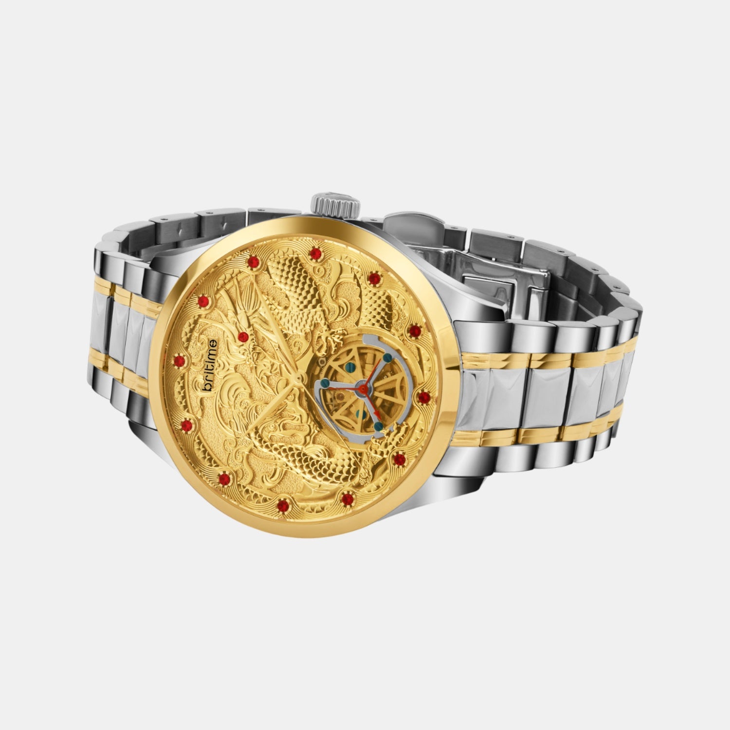 Men Automatic Gold Dial Analog Stainless Steel Watch 359-M10804