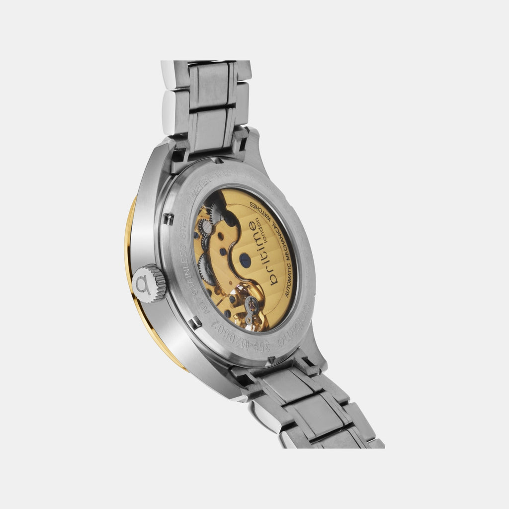 Men Automatic Gold Dial Analog Stainless Steel Watch 359-M10804