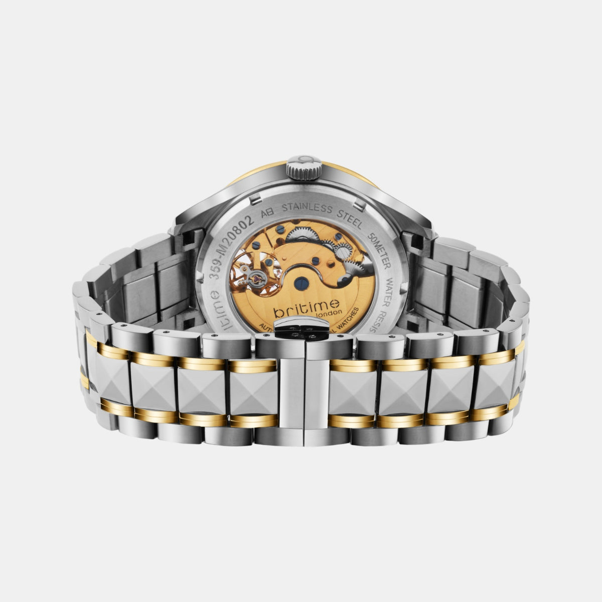 Python Men Automatic Gold Dial Analog Stainless Steel Watch 359-M10804