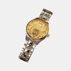 Men Automatic Gold Dial Analog Stainless Steel Watch 359-M10804
