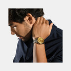 Men Automatic Gold Dial Analog Stainless Steel Watch 359-M10804