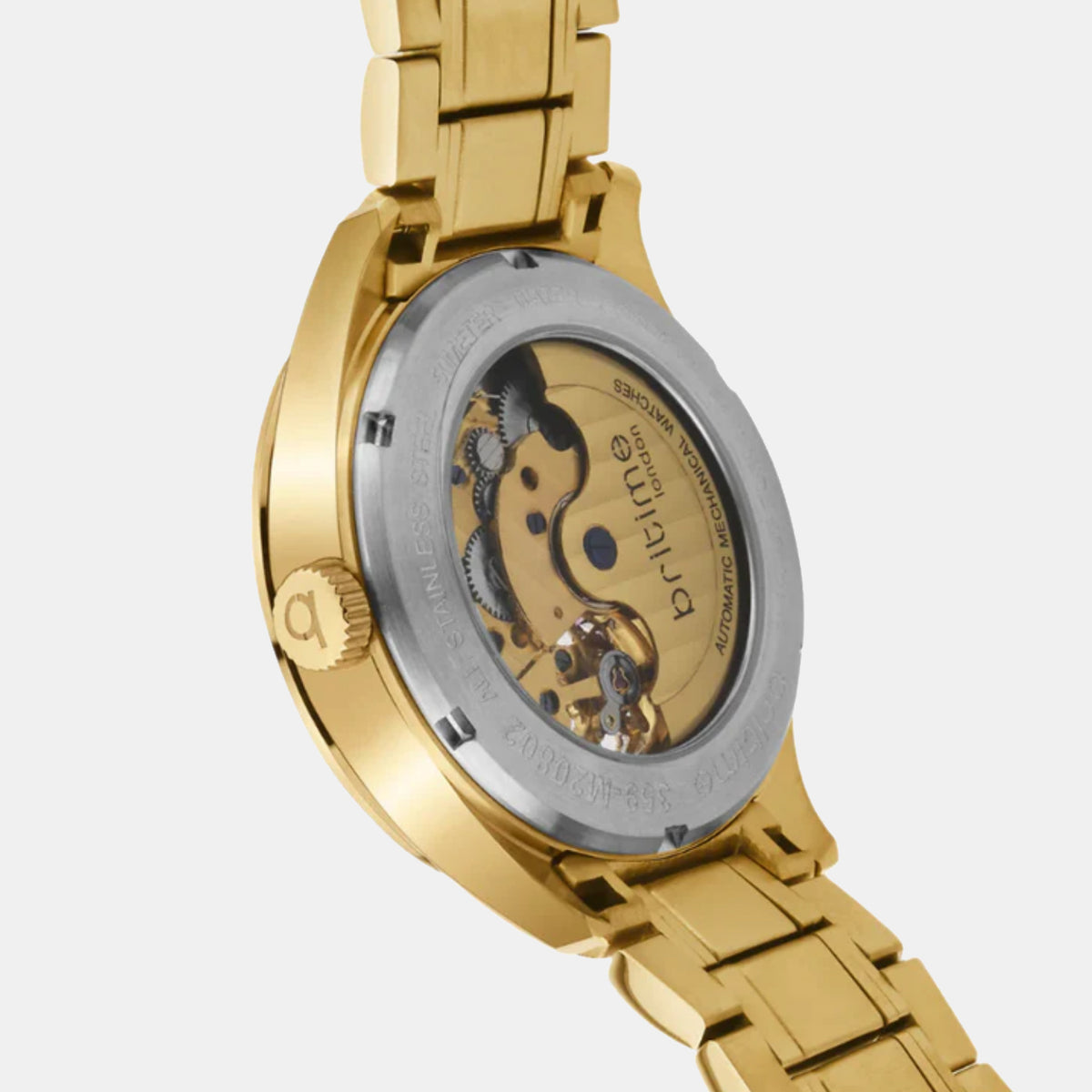 Men Automatic Gold Dial Analog Stainless Steel Watch 359-M20802