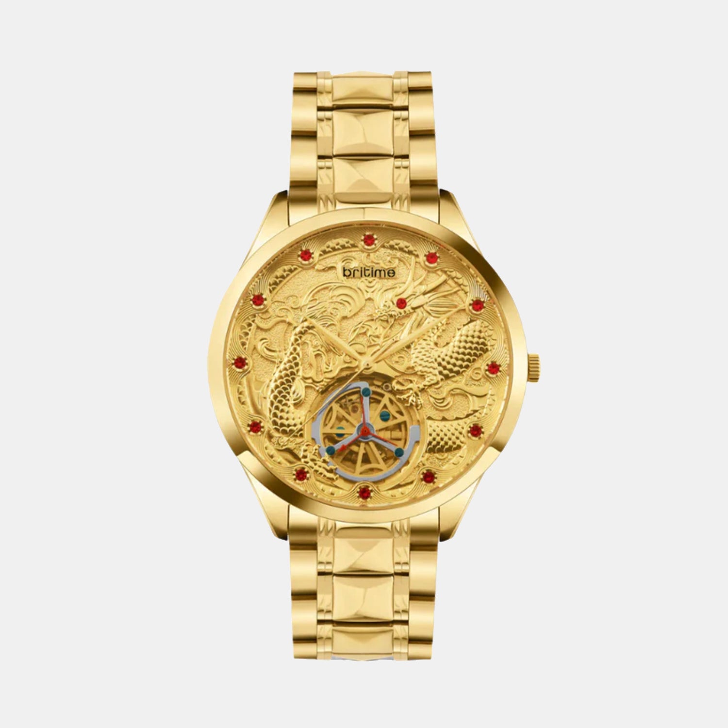 Men Automatic Gold Dial Analog Stainless Steel Watch 359-M20802
