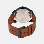 Bold TR90 Men Quartz Black Dial Analog Leather Watch 3600305