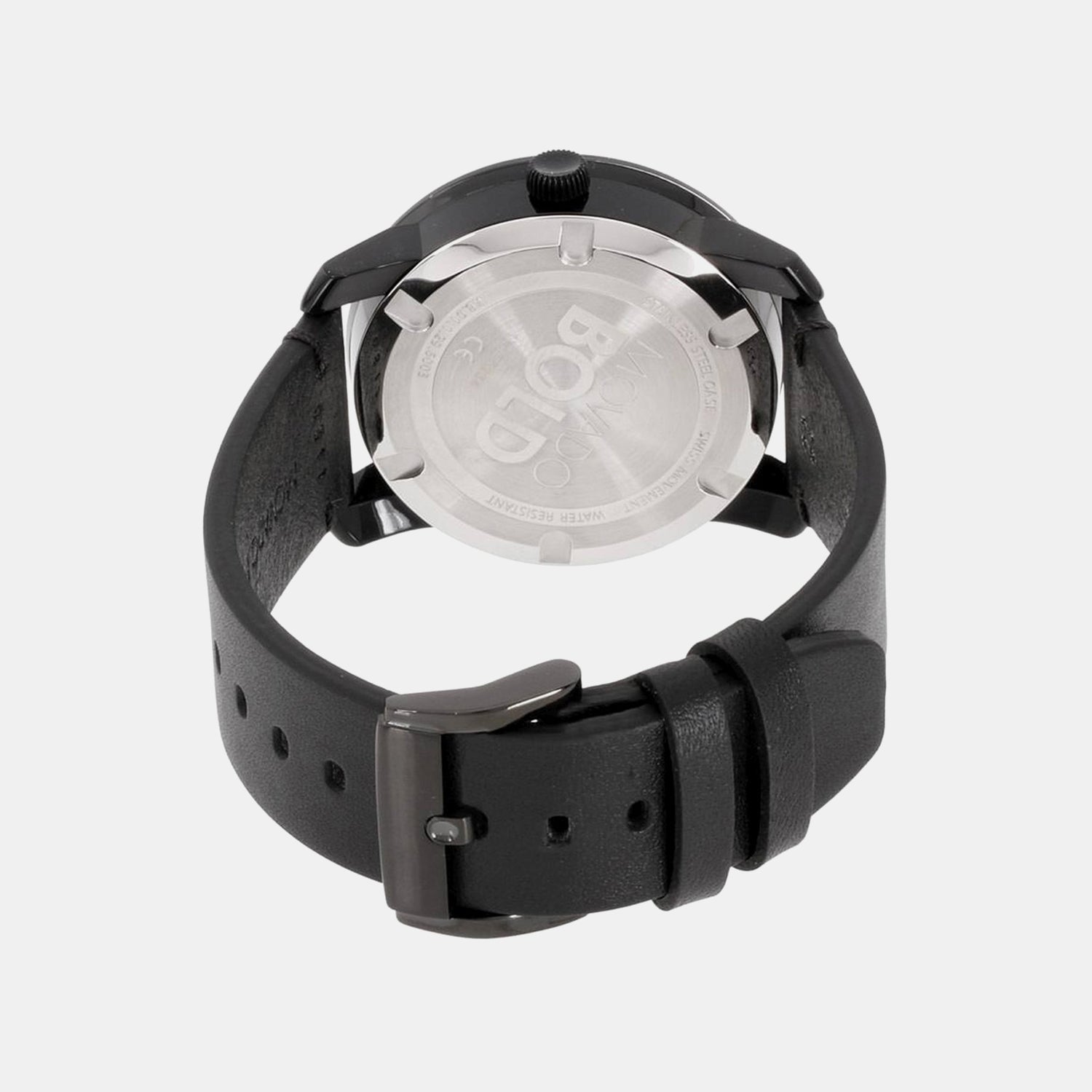 Bold TR90 Men Quartz Black Dial Analog Leather Watch 3600306
