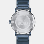 Bold Men Quartz Blue Dial Analog Stainless Steel Watch 3600510