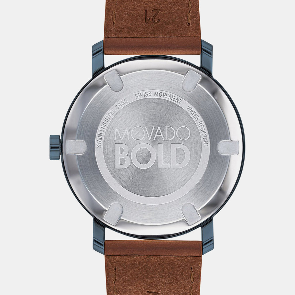 Bold Men Quartz Blue Dial Analog Leather Watch 3600520