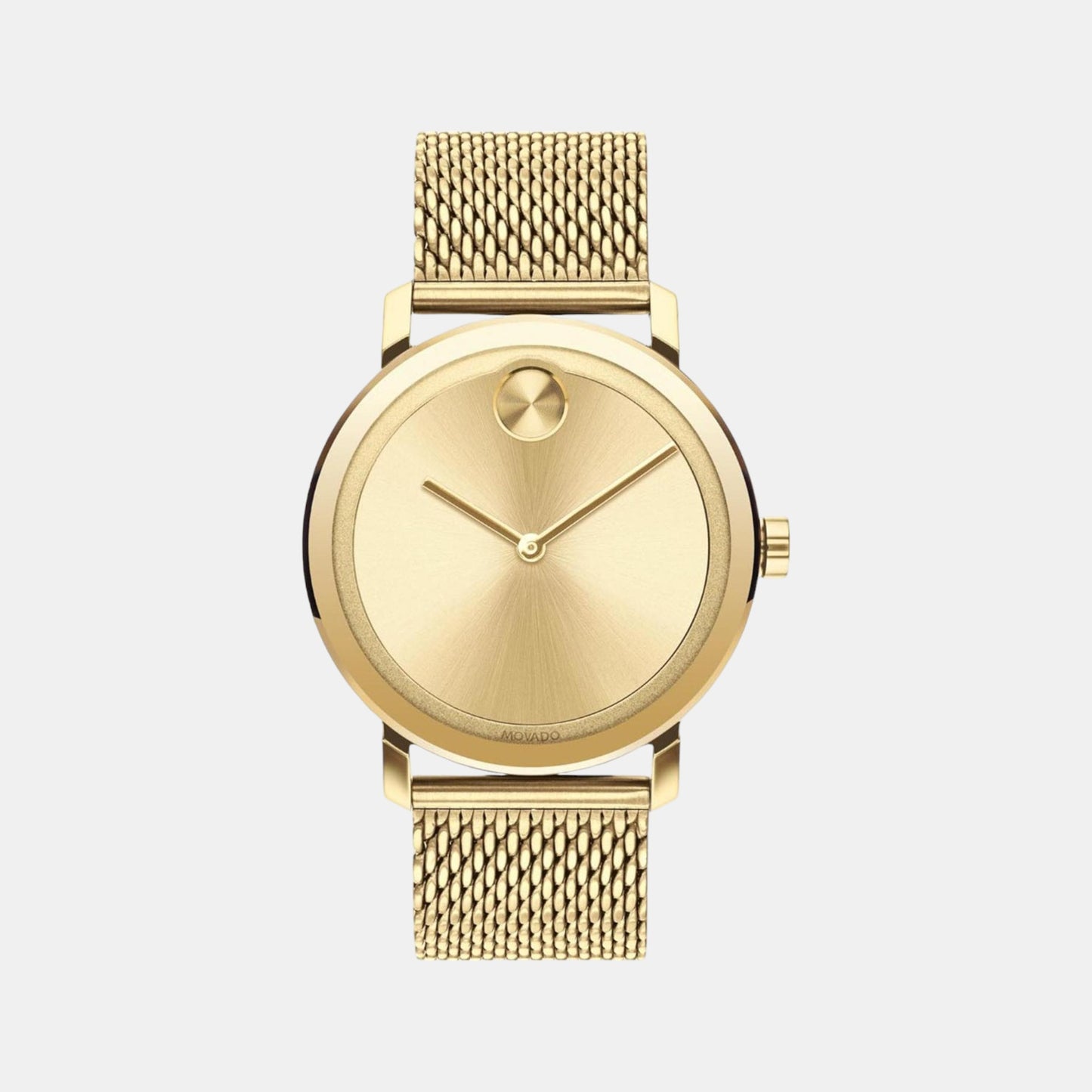 Men Analog Light Gold Mesh Watch 3600560