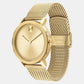 Men Analog Light Gold Mesh Watch 3600560