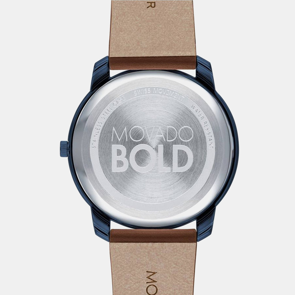 Bold Men Quartz Blue Dial Analog Leather Watch 3600585
