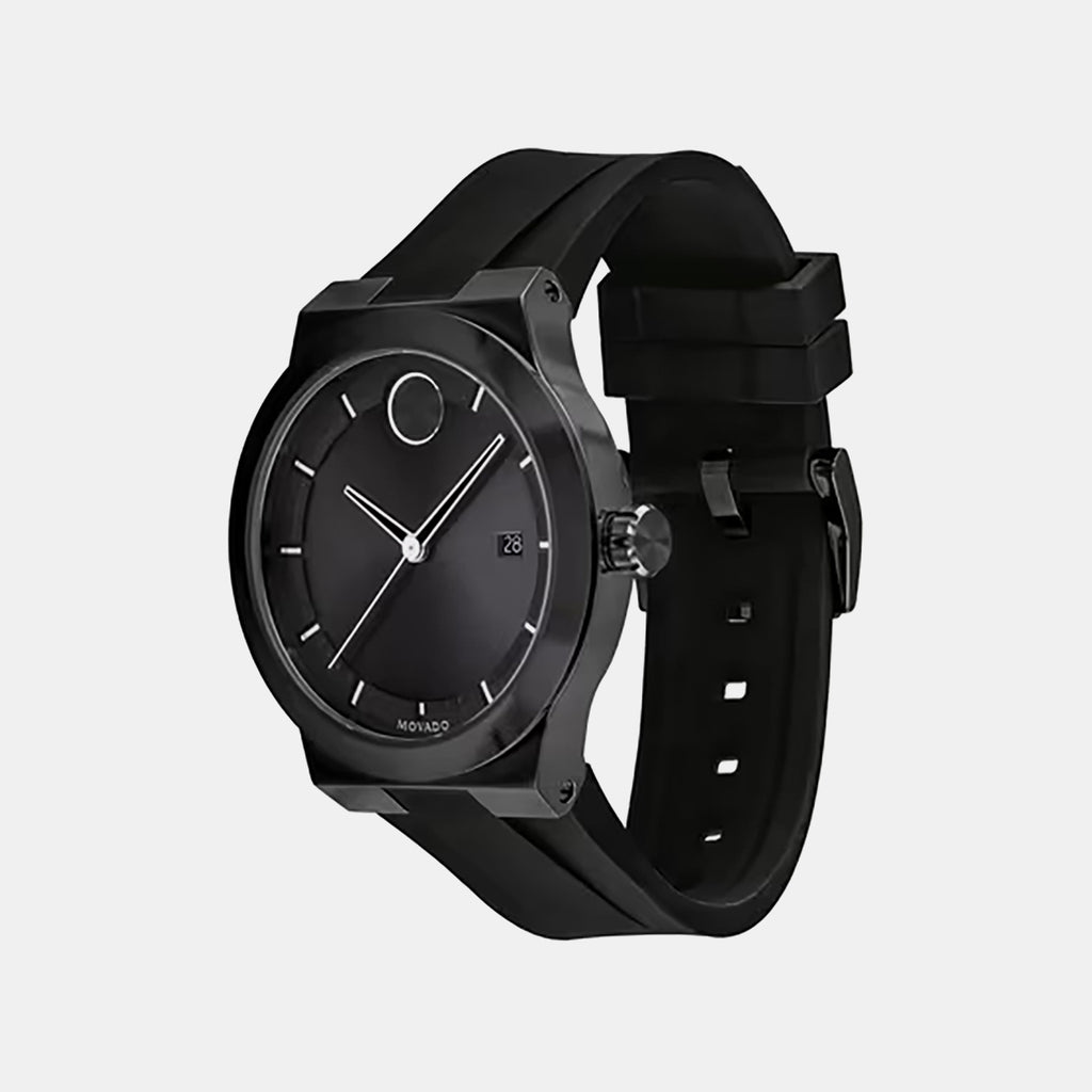 Bold Men Quartz Black Dial Analog Silicone Watch 3600621