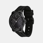 Bold Men Quartz Black Dial Analog Silicone Watch 3600621