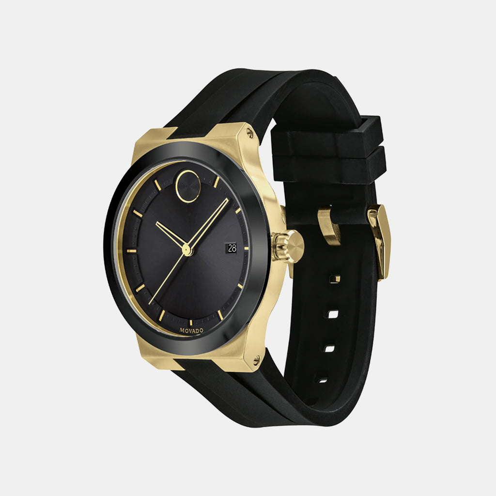 Bold Men Quartz Black Dial Analog Silicone Watch 3600623