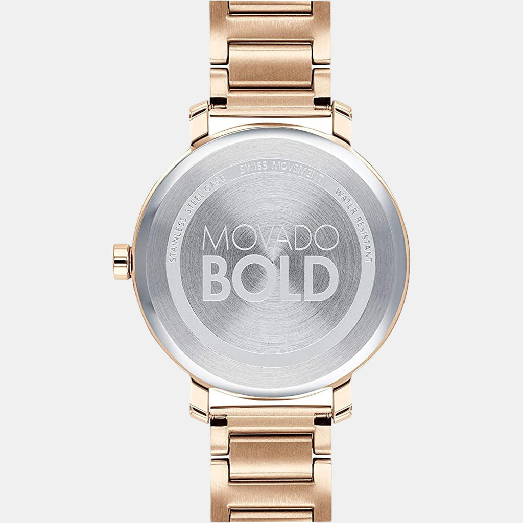 Bold Men Quartz Rose Gold Dial Analog Stainless Steel Watch 3600650