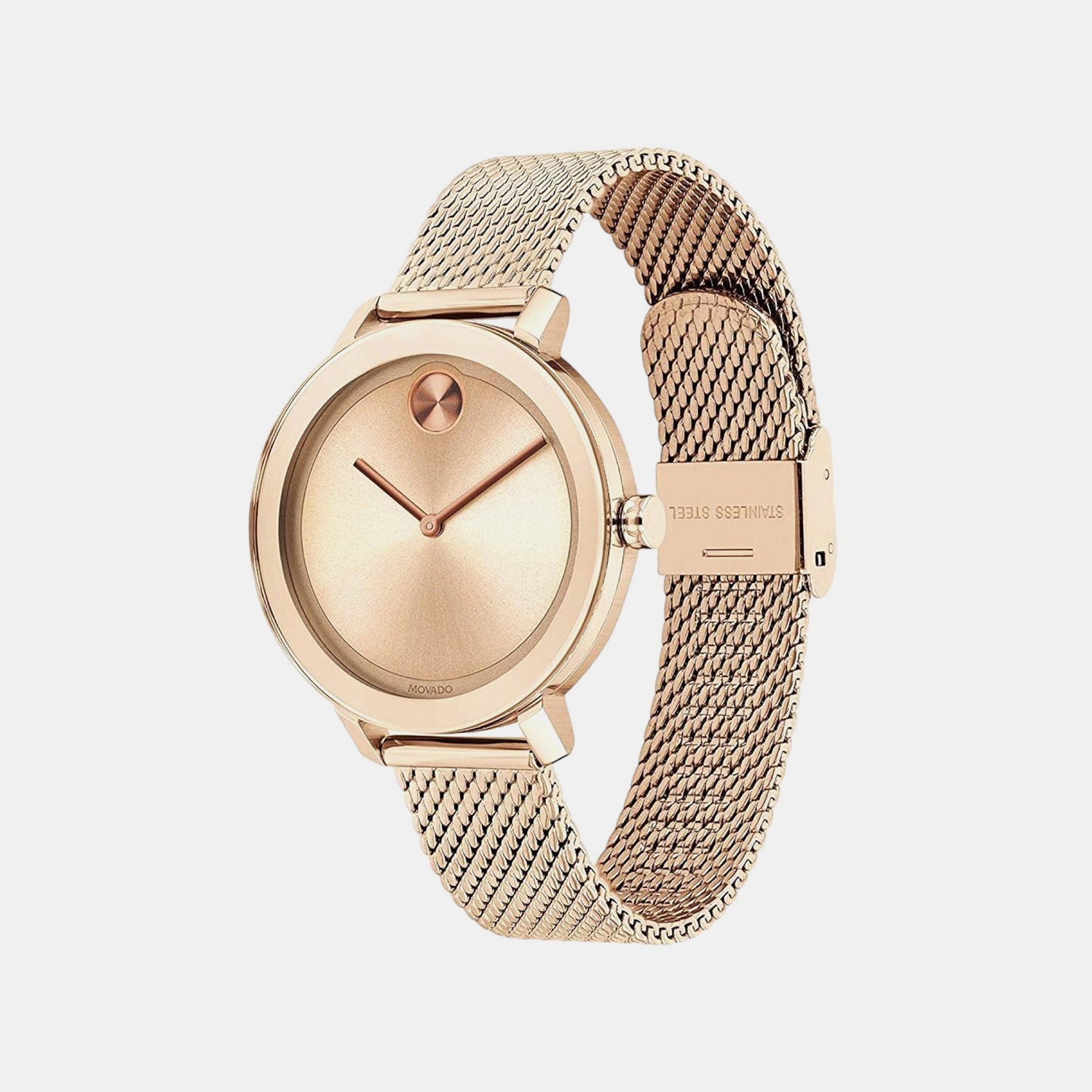 Bold Women Quartz Pink Dial Analog Stainless Steel Watch 3600654