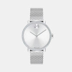 Bold Women Quartz Silver Dial Analog Stainless Steel Watch 3600655