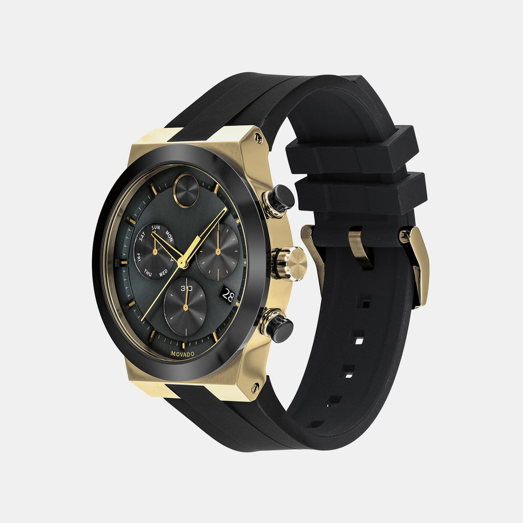 Bold Men Quartz Black Dial Analog Silicone Watch 3600712