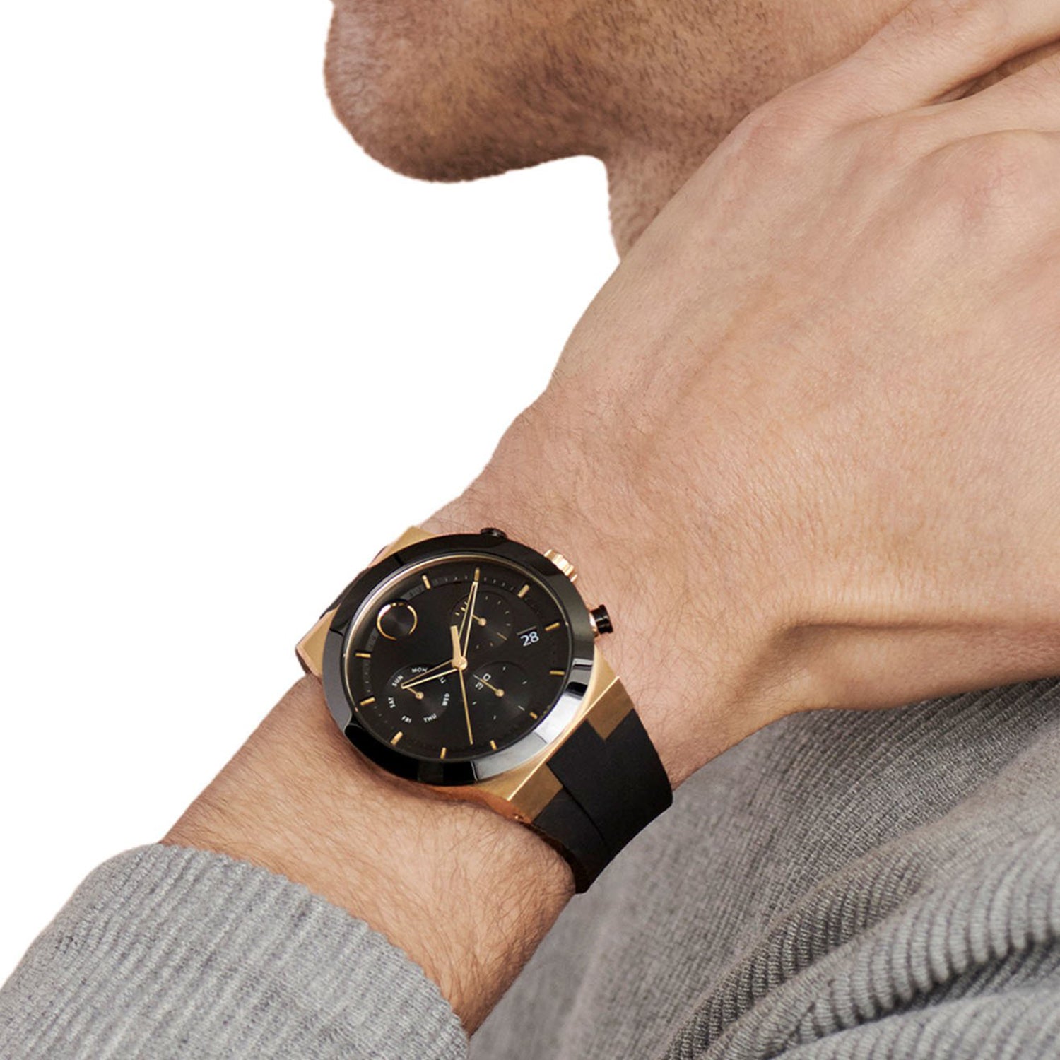 Bold Men Quartz Black Dial Analog Silicone Watch 3600712