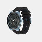 Bold Men Quartz Black Dial Analog Silicone Watch 3600713