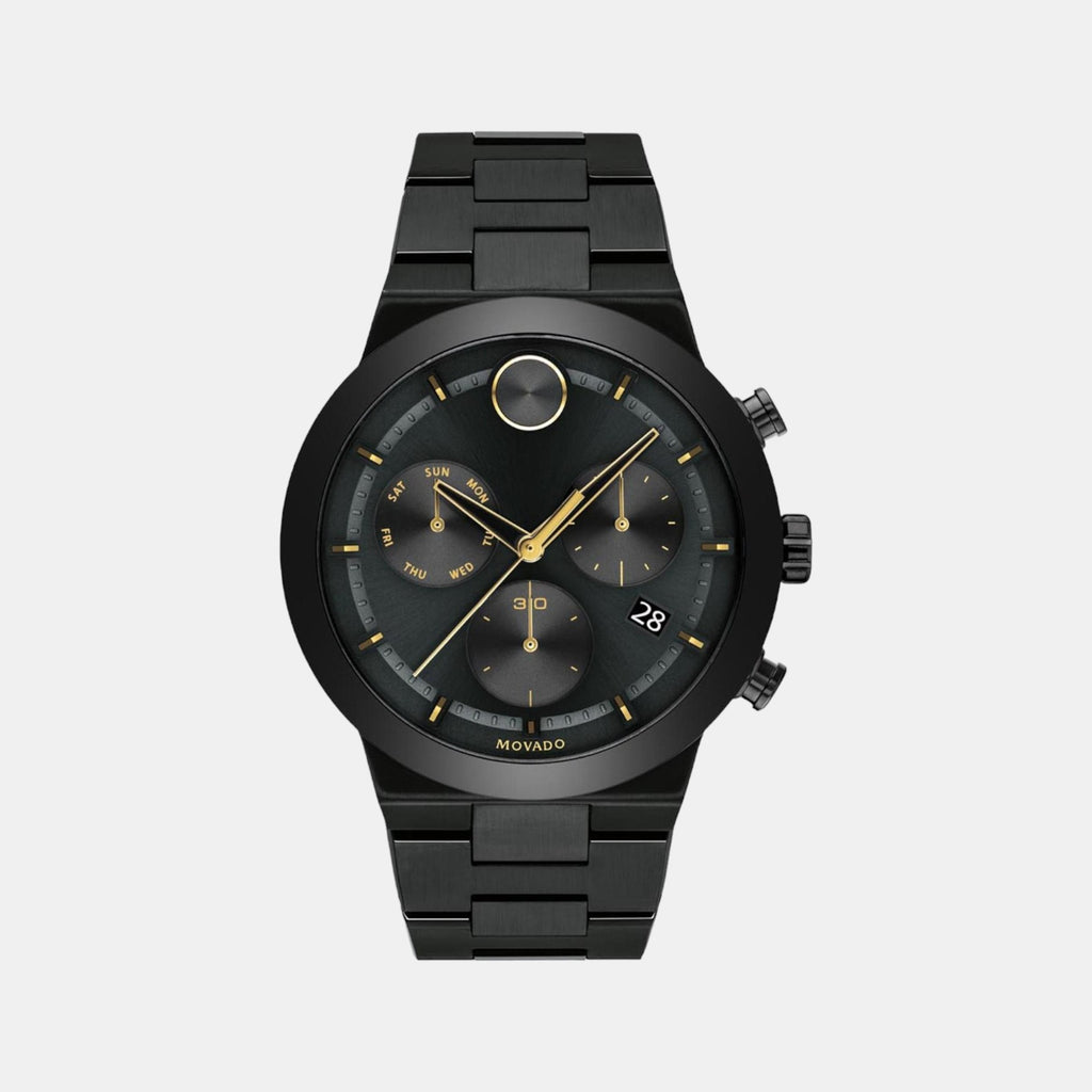 Movado Round Black Chronograph watch
