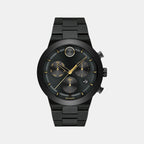 Movado Round Black Chronograph watch