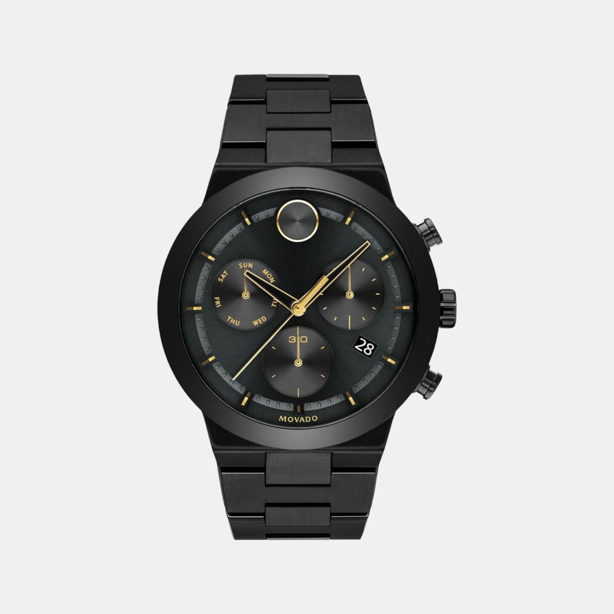 Movado Round Black Chronograph watch