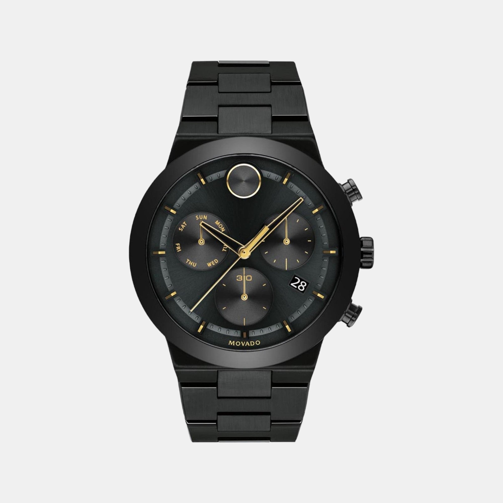 Movado Round Black Chronograph watch