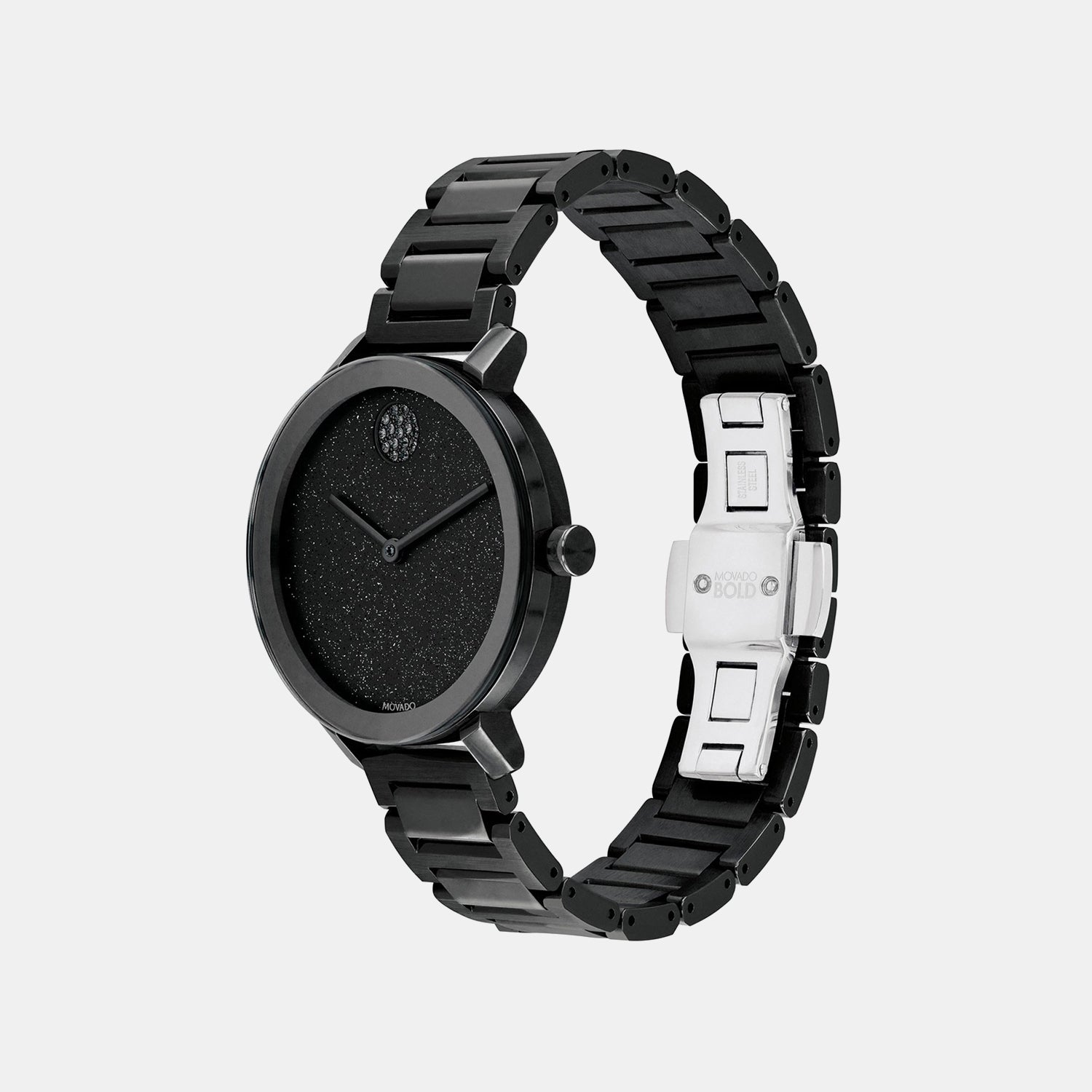 Women Quartz Black Dial Analog Stainless Steel Watch 3600734