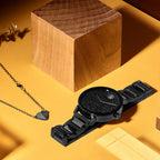 Women Quartz Black Dial Analog Stainless Steel Watch 3600734
