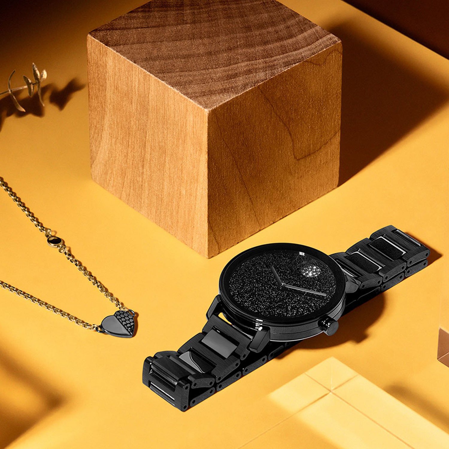 Women Quartz Black Dial Analog Stainless Steel Watch 3600734