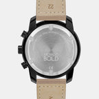 Bold Verso Men Quartz Black Dial Chronograph Leather Watch 3600738