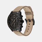 Bold Verso Men Quartz Black Dial Chronograph Leather Watch 3600738