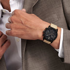 Bold Verso Men Quartz Black Dial Chronograph Leather Watch 3600738