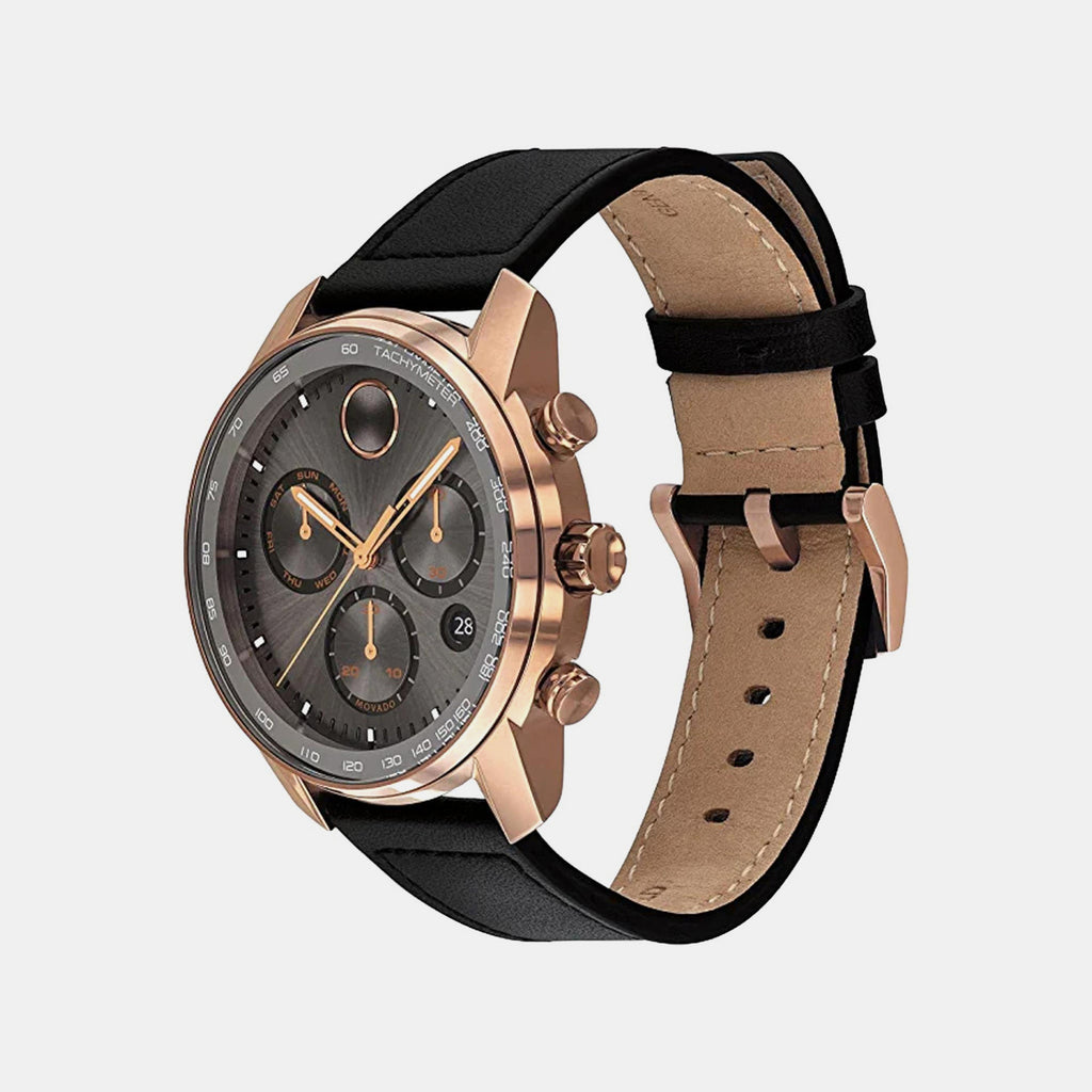 Bold Verso Men Quartz Grey Dial Chronograph Leather Watch 3600739