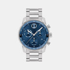Bold Men Quartz Blue Dial Chronograph Stainless Steel Watch 3600740