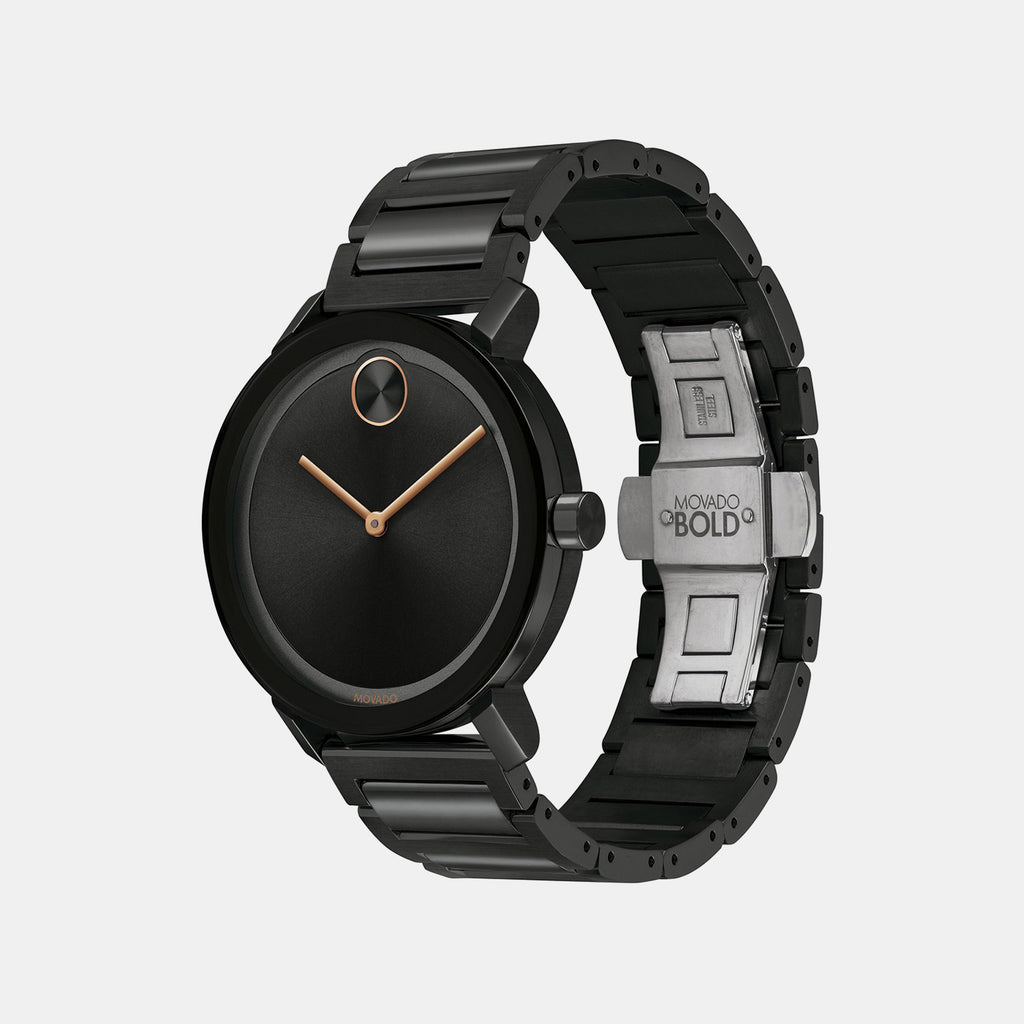 Bold Evolution Men Quartz Black Dial Analog Stainless Steel Watch 3600752