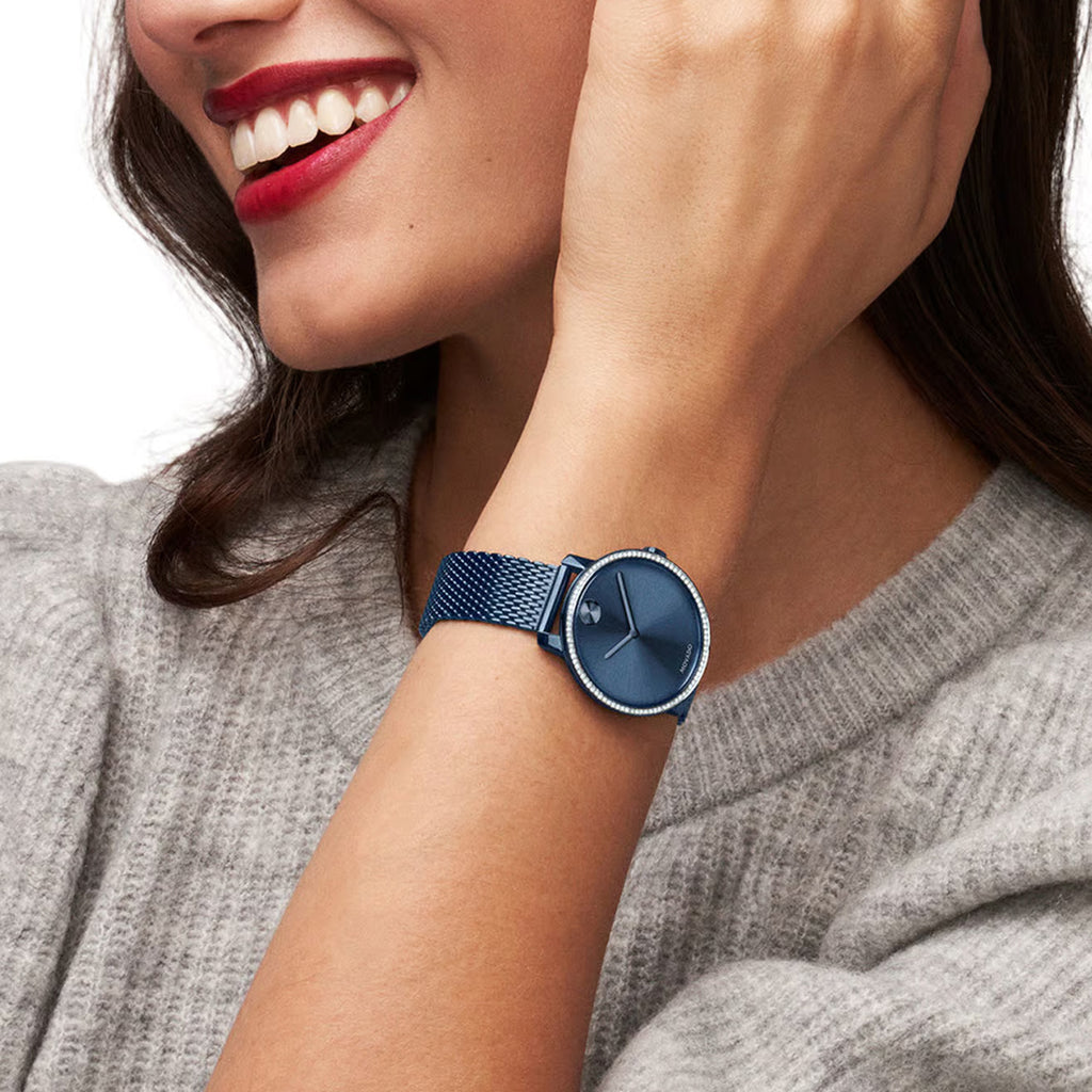 Bold Women Quartz Blue Dial Analog Stainless Steel Watch 3600780