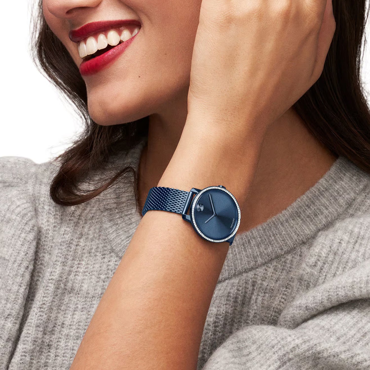 Bold Women Quartz Blue Dial Analog Stainless Steel Watch 3600780