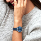 Bold Women Quartz Blue Dial Analog Stainless Steel Watch 3600780