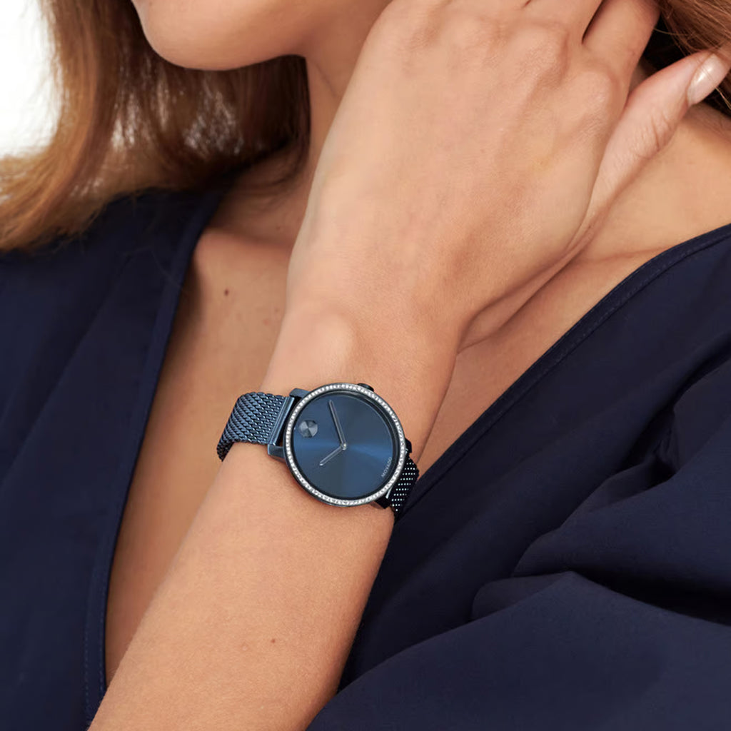 Bold Women Quartz Blue Dial Analog Stainless Steel Watch 3600780
