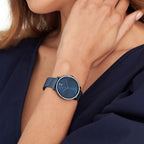 Bold Women Quartz Blue Dial Analog Stainless Steel Watch 3600780