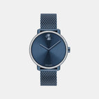 Bold Women Quartz Blue Dial Analog Stainless Steel Watch 3600780