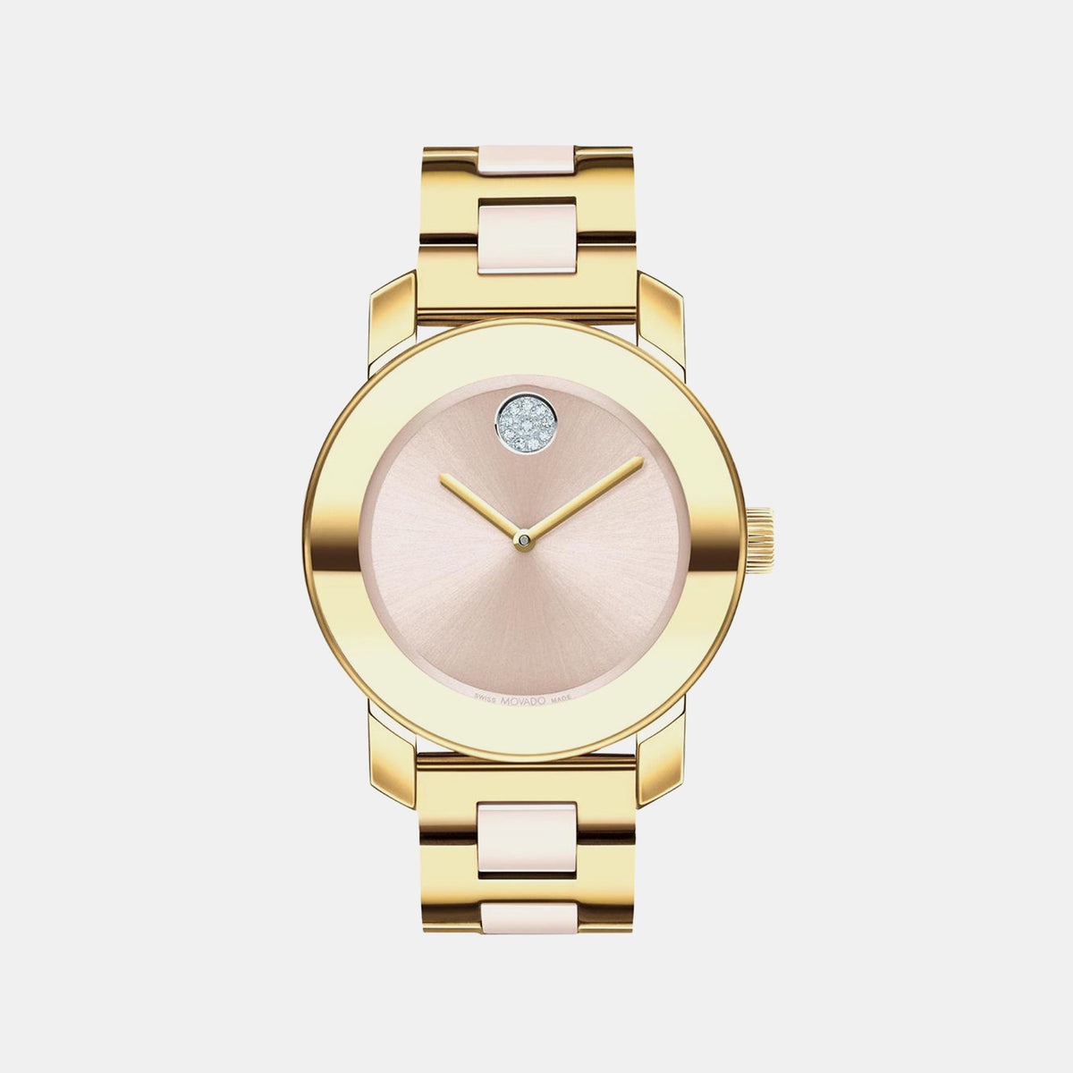 Bold Iconic Women Quartz Beige Dial Analog Stainless Steel Watch 3600800