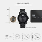 Bold Ceramic Women Quartz Black Dial Analog Stainless Steel Watch 3600803