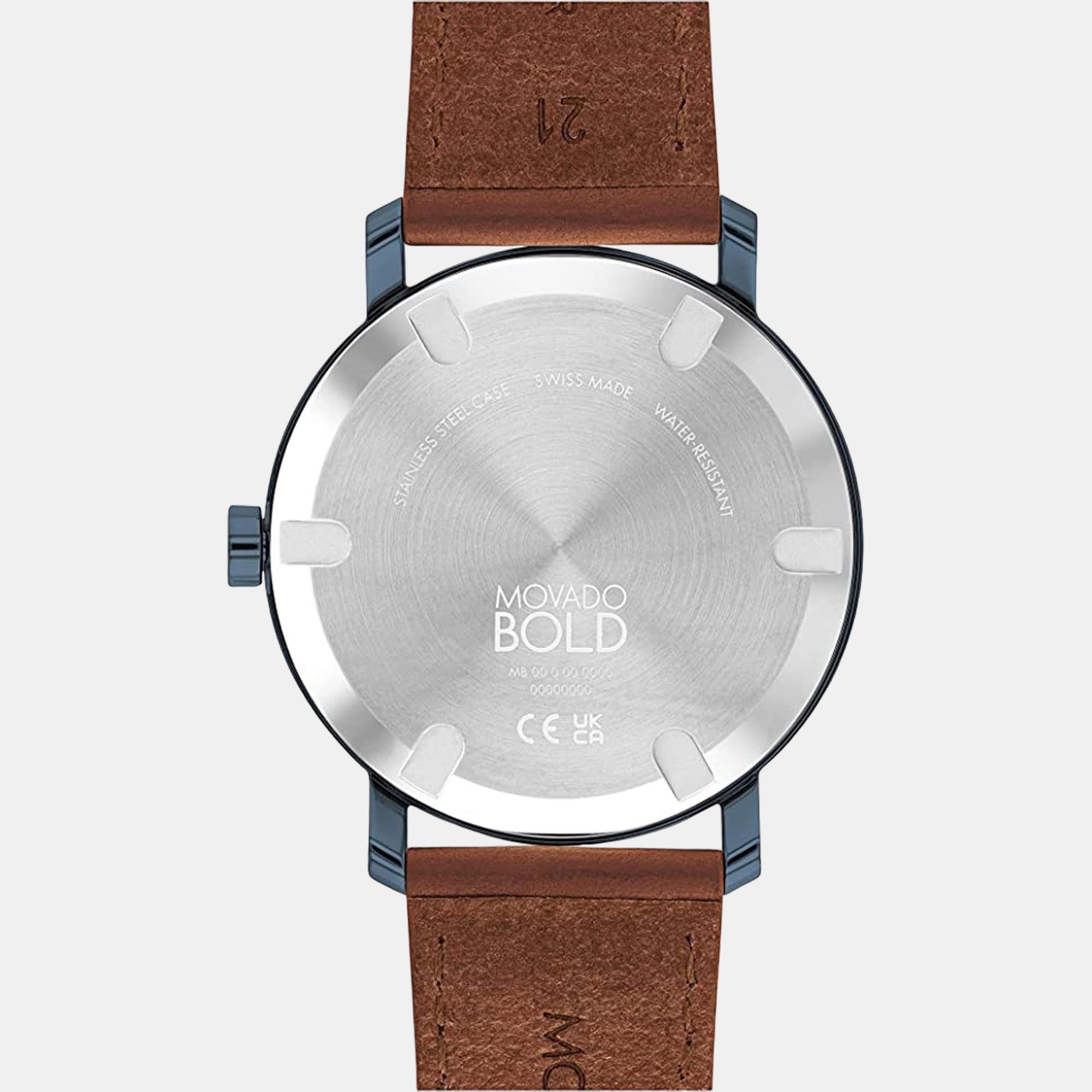 Bold Men Quartz Blue Dial Analog Leather Watch 3600806