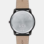 Bold Thin Men Quartz Black Dial Analog Leather Watch 3600831