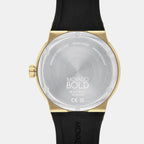 Bold Fusion Men Quartz Black Dial Analog Silicone Watch 3600850